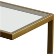 Uttermost Musing Transitional Metal & Glass Accent Table in Brushed Brass/Clear