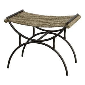 Uttermost Playa 21&quot Transitional Metal Small Bench in Natural/Gunmetal
