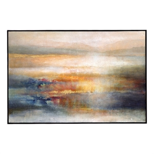 Uttermost Seafaring Dusk Coastal Canvas Fabric Abstract Art in Multi-Color