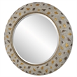 Uttermost Copper Terrazzo Contemporary Iron Metal Round Mirror in Gray