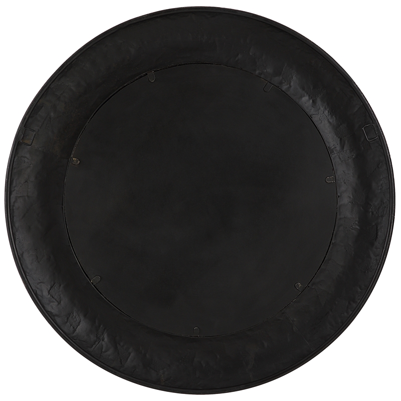 Uttermost Copper Terrazzo Contemporary Iron Metal Round Mirror in Gray