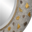 Uttermost Copper Terrazzo Contemporary Iron Metal Round Mirror in Gray