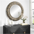 Uttermost Copper Terrazzo Contemporary Iron Metal Round Mirror in Gray