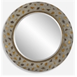 Uttermost Copper Terrazzo Contemporary Iron Metal Round Mirror in Gray