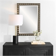 Uttermost Silvio Contemporary Iron Metal/Ceramic Vanity Mirror in Antique Silver