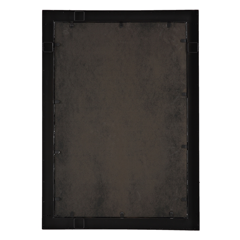 Uttermost Silvio Contemporary Iron Metal/Ceramic Vanity Mirror in Antique Silver
