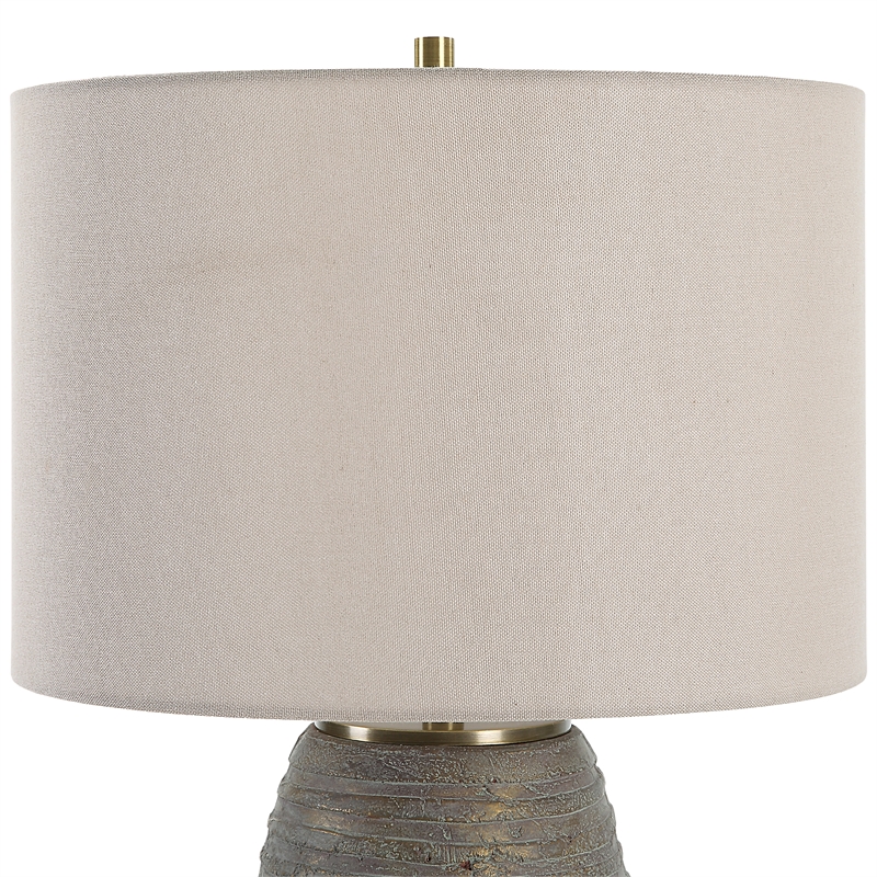Uttermost Gorda Ceramic and Fabric Table Lamp in Bronze/Beige