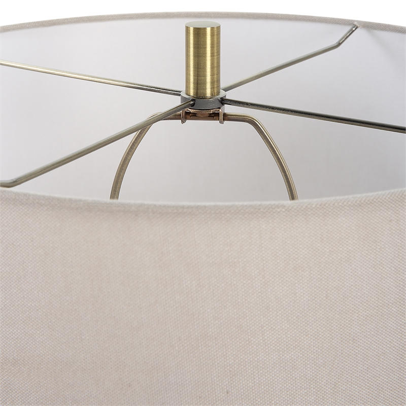 Uttermost Gorda Ceramic and Fabric Table Lamp in Bronze/Beige