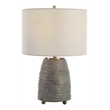 Uttermost Gorda Ceramic and Fabric Table Lamp in Bronze/Beige