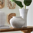 Uttermost Floreana Coastal Ceramic Tall Decorative Vase in White