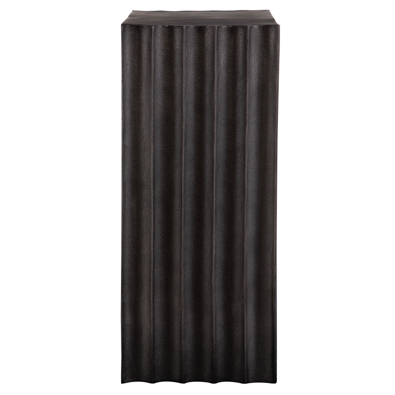 Uttermost In The Groove Contemporary Aluminum Accent Table in Antique Nickel