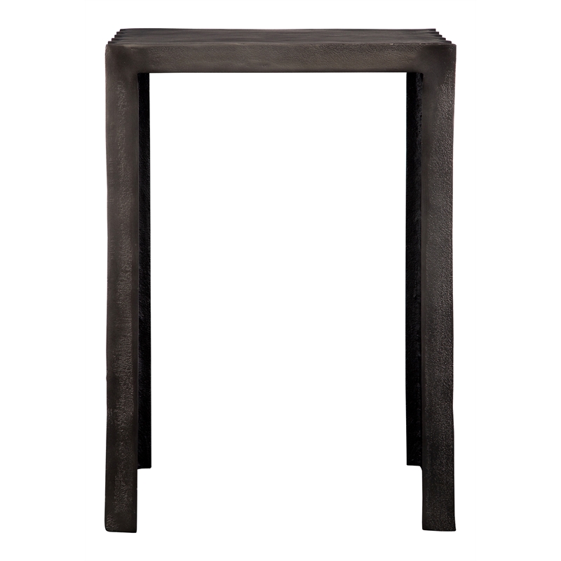 Uttermost In The Groove Contemporary Aluminum Accent Table in Antique Nickel