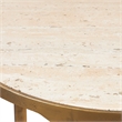 Uttermost Clench Contemporary Stone & Metal Side Table in Beige/Brass