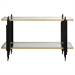 Uttermost Empire Contemporary Iron Metal/Glass Console Table in Gold/Clear