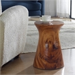 Uttermost Swell Contemporary Solid Wood Accent Table in Natural Honey