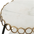 Uttermost Chainlink Contemporary Marble & Iron Side Table in White/Gold/Black