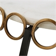 Uttermost Chainlink Contemporary Marble & Iron Side Table in White/Gold/Black