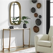 Uttermost Affinity Contemporary Aluminum/Marble Console Table in Gold/White