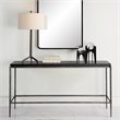 Uttermost Crescendo Contemporary Metal & Concrete Console Table in Silver/Black