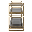 Uttermost Stacked Up Contemporary Glass/Metal Console Table in Smocked Gray/Gold