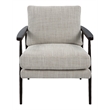 Uttermost Sebastian Contemporary Fabric & Wood Accent Chair in Ivory/Walnut