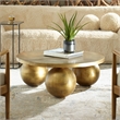 Uttermost Triplet Contemporary Aluminum Coffee Table in Antique Brass