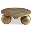 Uttermost Triplet Contemporary Aluminum Coffee Table in Antique Brass