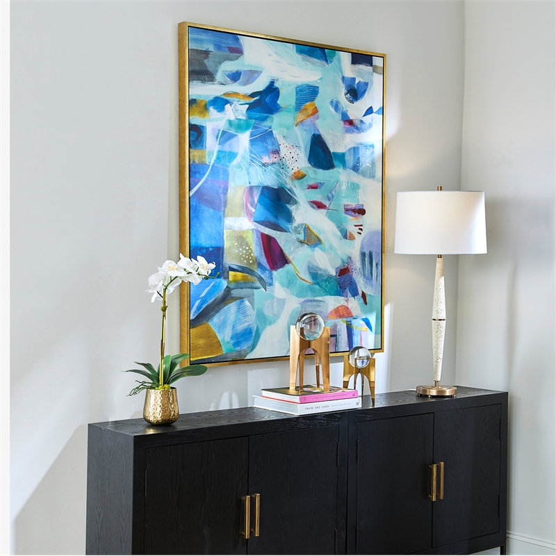 Uttermost The Story Of Water Modern Wood/Canvas Abstract Art in Multi-Color