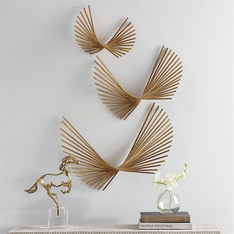 Uttermost Coreograph Antique Gold Wall Decor Set of 3