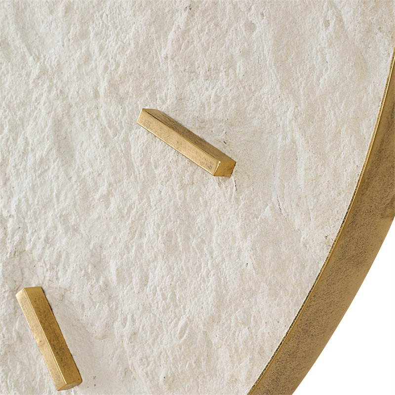 Uttermost Stone Serenity Wall Clock in Off White