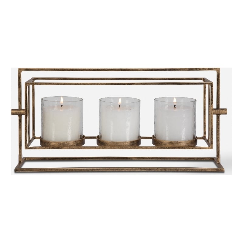 Uttermost Wenman Gold Triple Candleholder