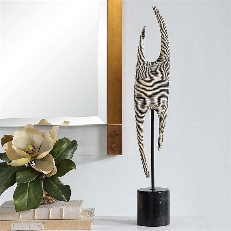 Uttermost Pochette Ribbed Sculpture in Black