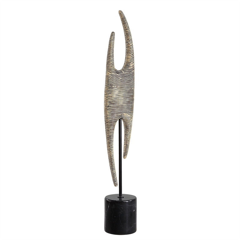 Uttermost Pochette Ribbed Sculpture in Black