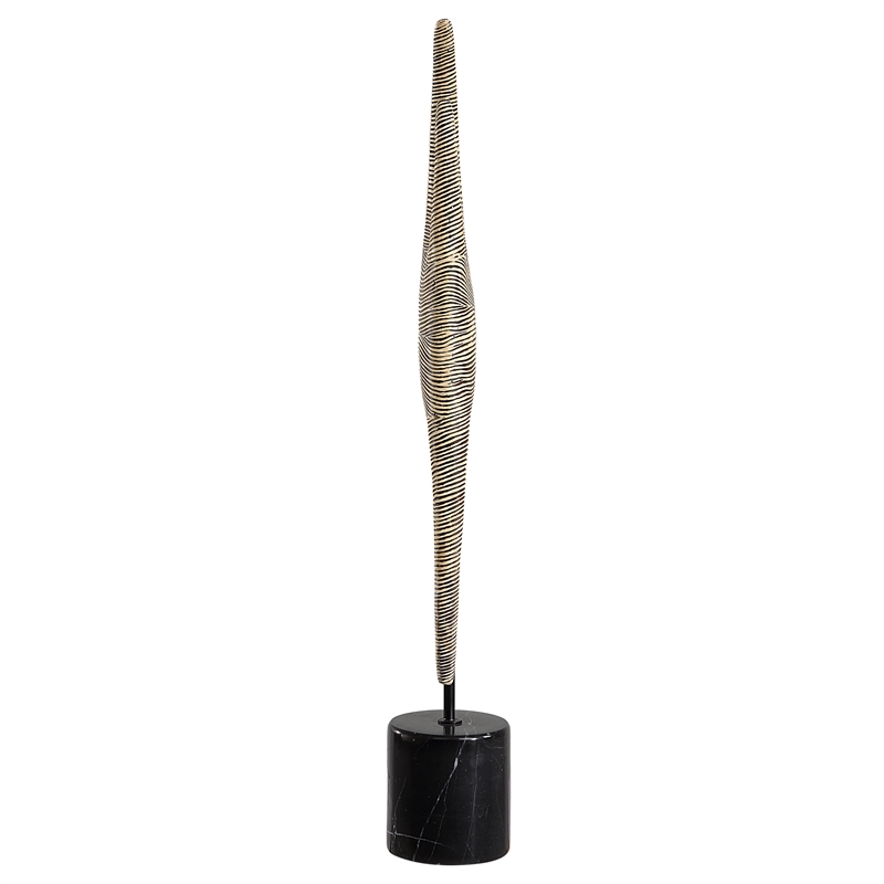 Uttermost Pochette Ribbed Sculpture in Black