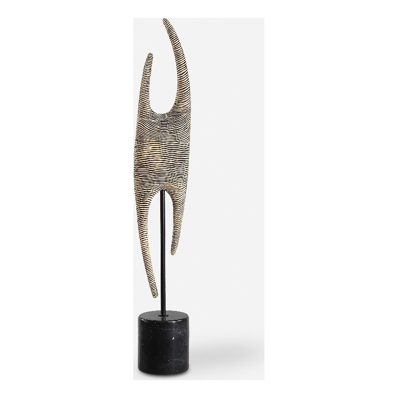 Uttermost Pochette Ribbed Sculpture in Black