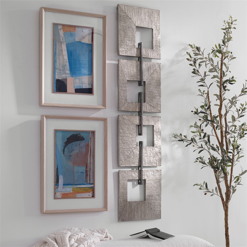 Uttermost Linked Champagne Metal Wall Decor in Gold