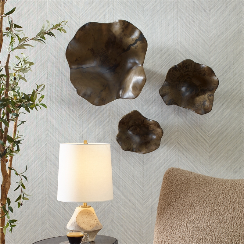 Uttermost Two Wood Wall Decor In Mocha (Set of 3)
