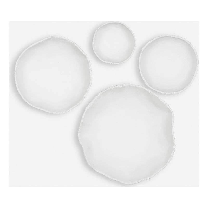 Uttermost Lucky Coins Matte White Metal Wall Bowls Set of 4