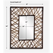 Uttermost Teak Maze Rectangle Mirror in Walnut
