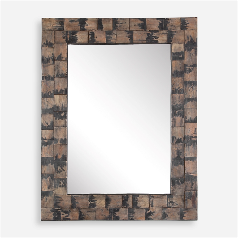 Uttermost Burke Wooden Mirror in Mahogany