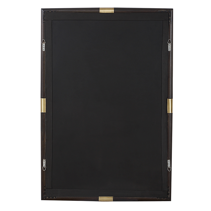 Uttermost Larkin Dark Wood & Antique Brass Mirror