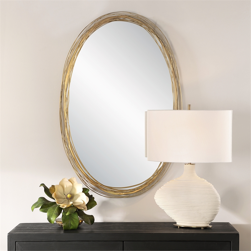 Uttermost Gillian Oval Mirror in in Gold