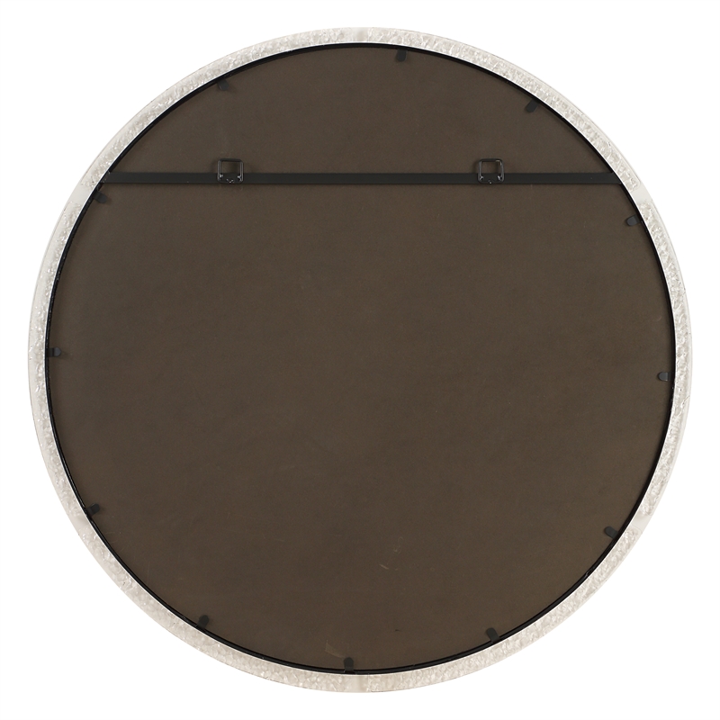 Uttermost Crystalline Round Mirror in Black