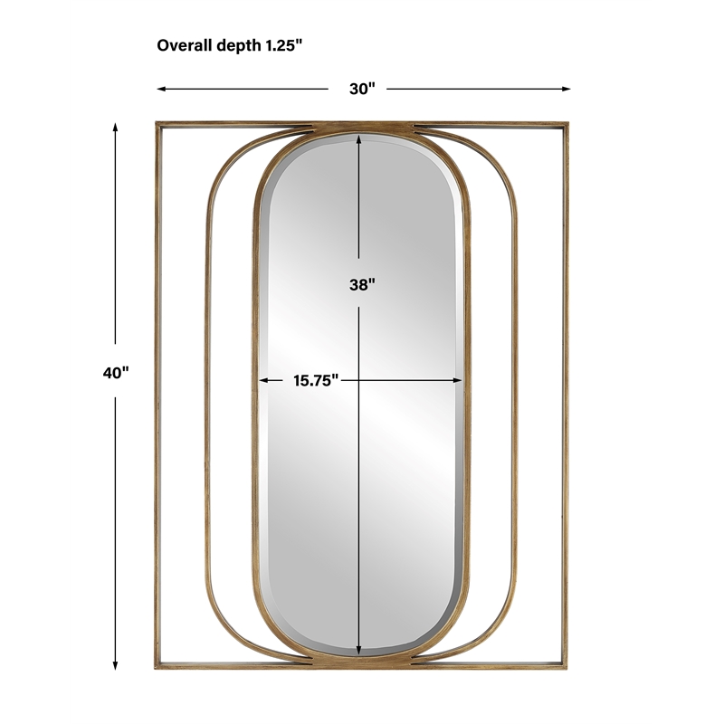 Uttermost Replicate Contemporary Oval Mirror in in Gold