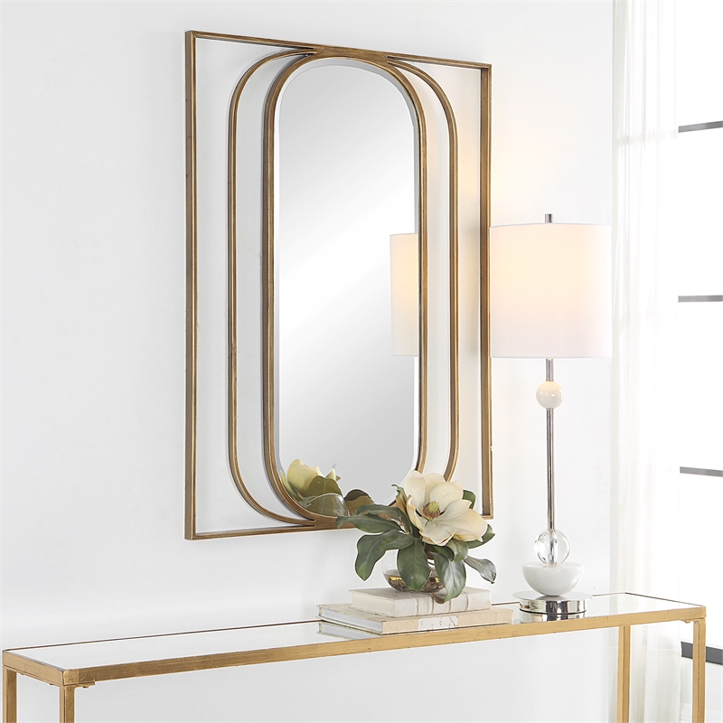 Uttermost Replicate Contemporary Oval Mirror in in Gold