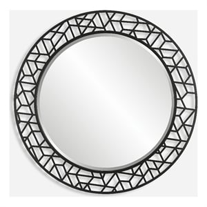 Uttermost Mosaic Metal Round Mirror in Black