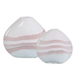Uttermost Blush Swirl Glass Vases in White (Set of 2)