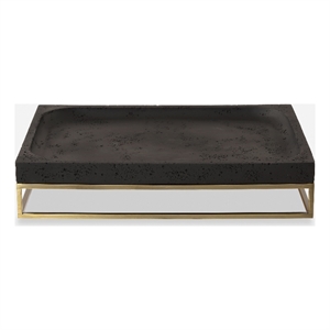 Uttermost Shadowstone Cast Black Tray