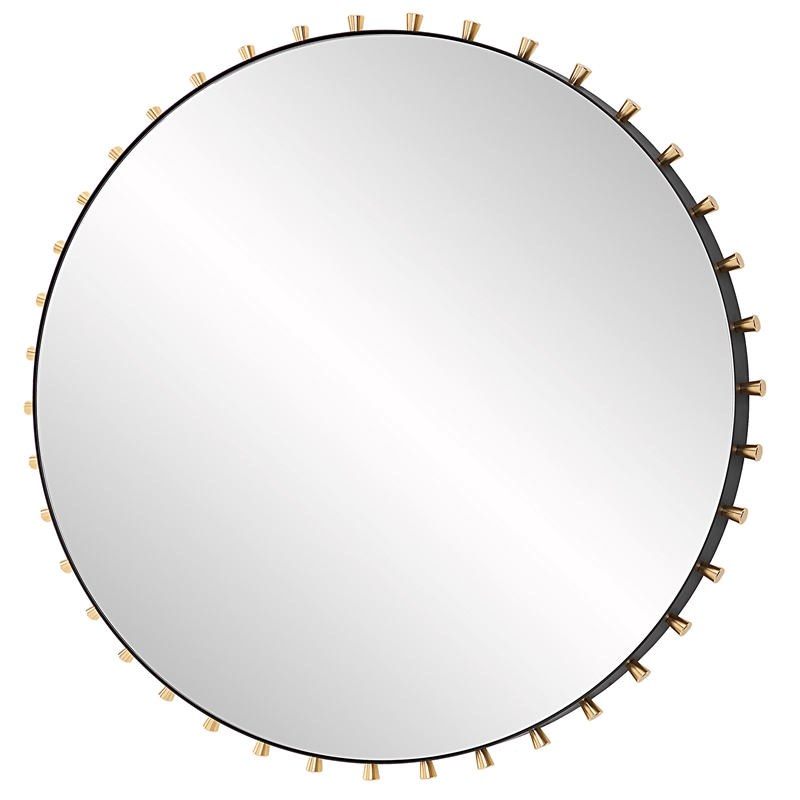 Uttermost Cosmopolitan Round Mirror in Matte Black