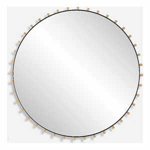 Uttermost Cosmopolitan Round Mirror in Matte Black